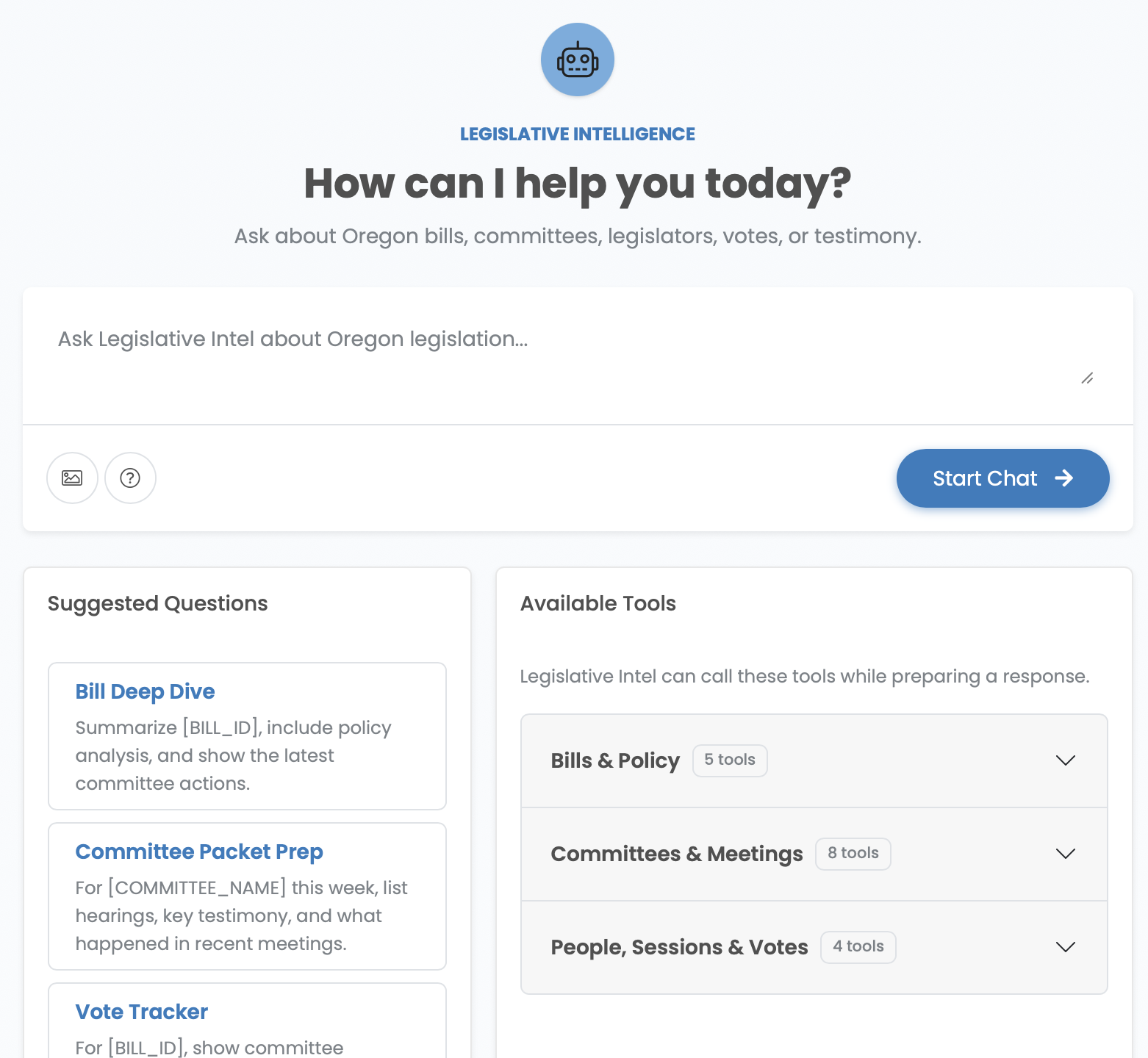 Legislative dashboard placeholder